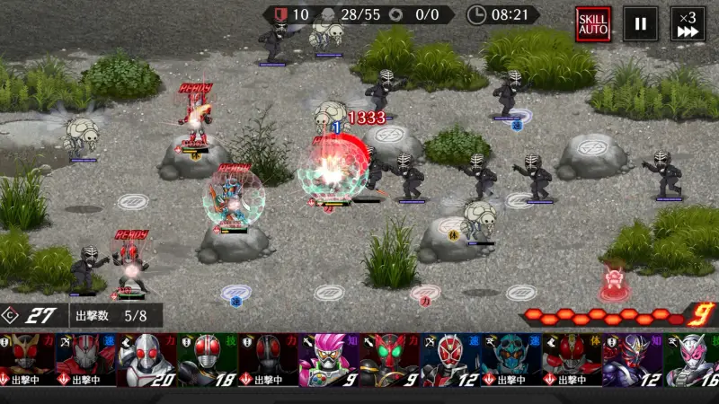 仮面ライダー DEFENSE WARRIORS(ライD)のゲーム画像