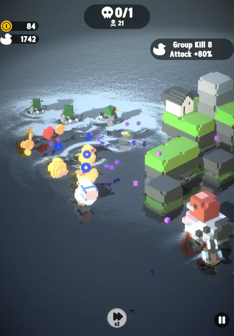 しまのアヒルちゃん バトル