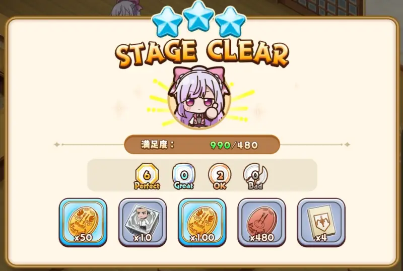 追放者食堂へようこそ! オーダーラッシュのクリア画面