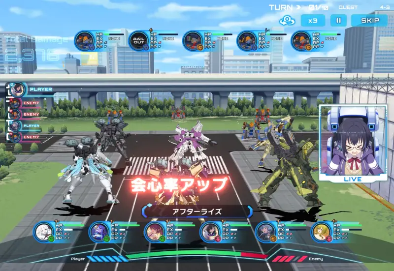 マブラヴ ガールズガーデンのバトル画面