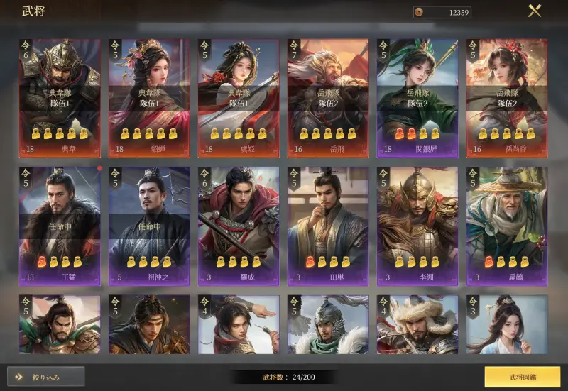 王の勅命のキャラ一覧