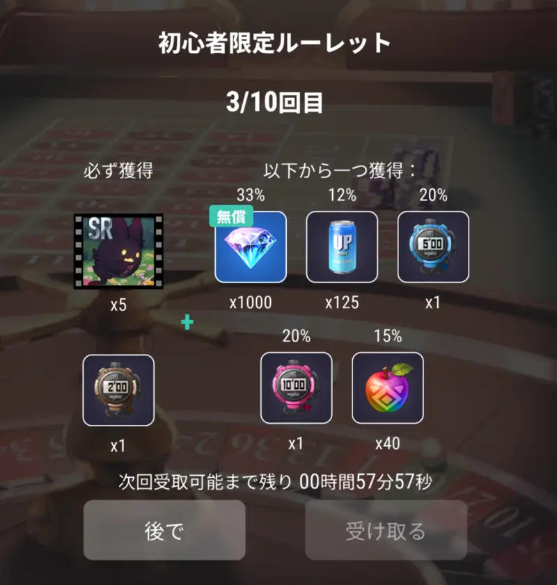 パラノイズの初心者ルーレット