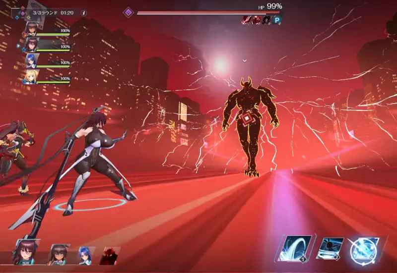 対魔忍スクワッドのバトル画面1