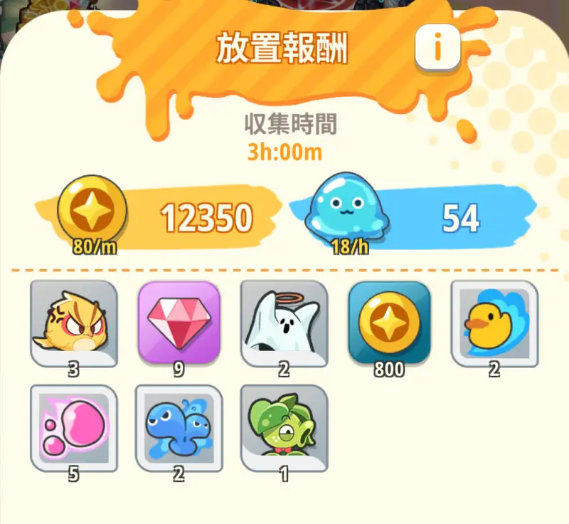 ピューピュースライムの放置報酬